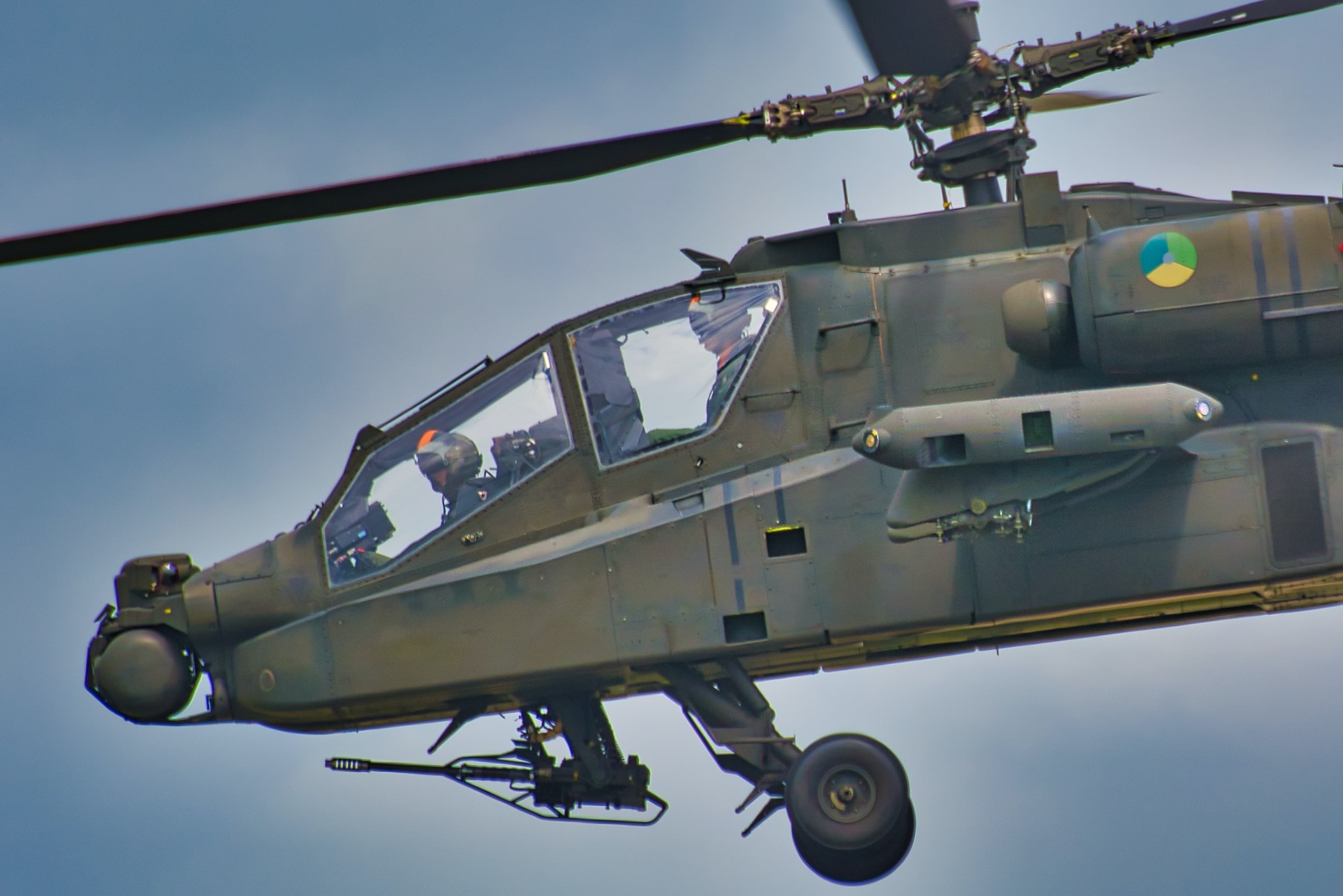 Mil-Spec CARC Paint - military helicopter in flight, focused on forward section