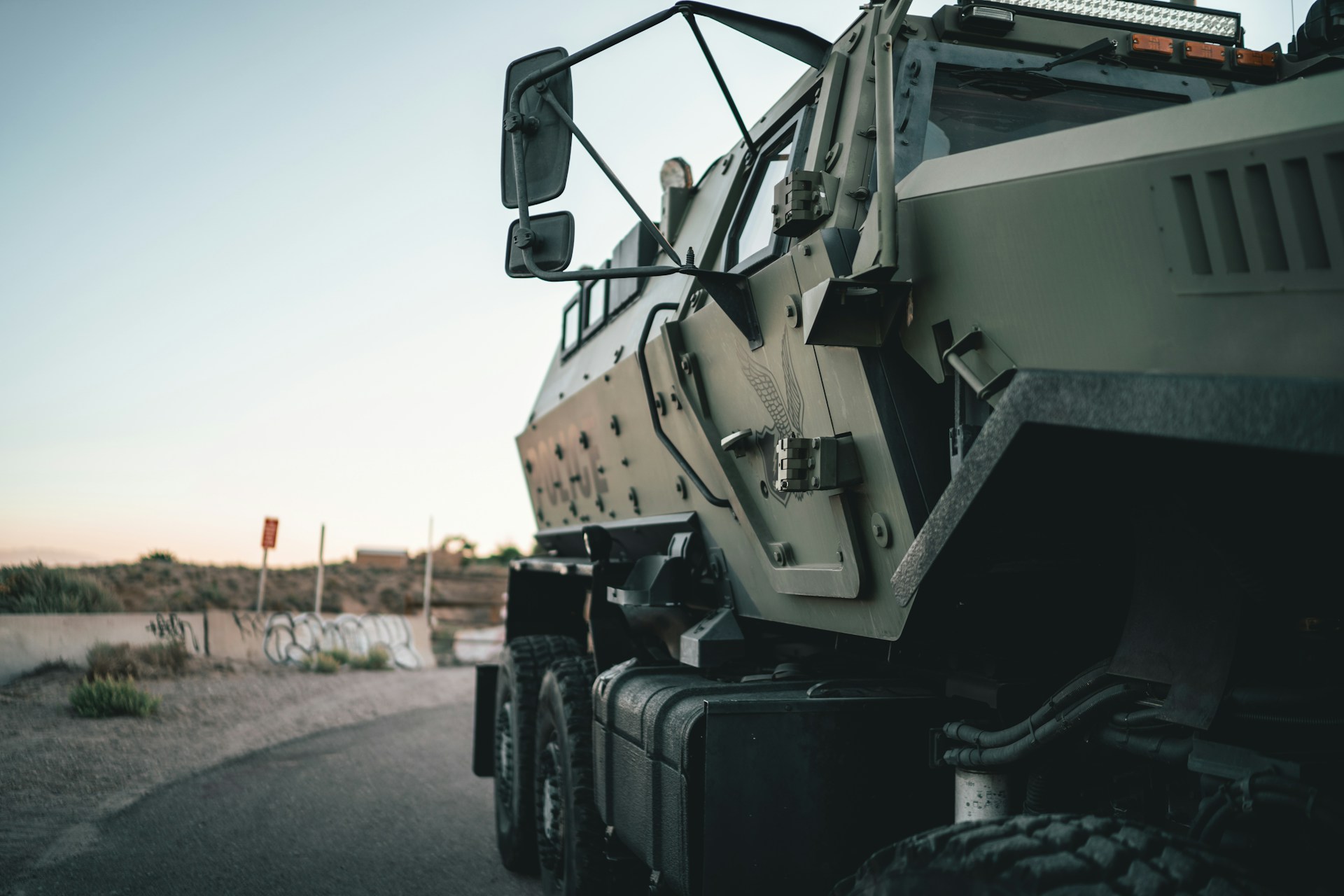 chemical coated military vehicle